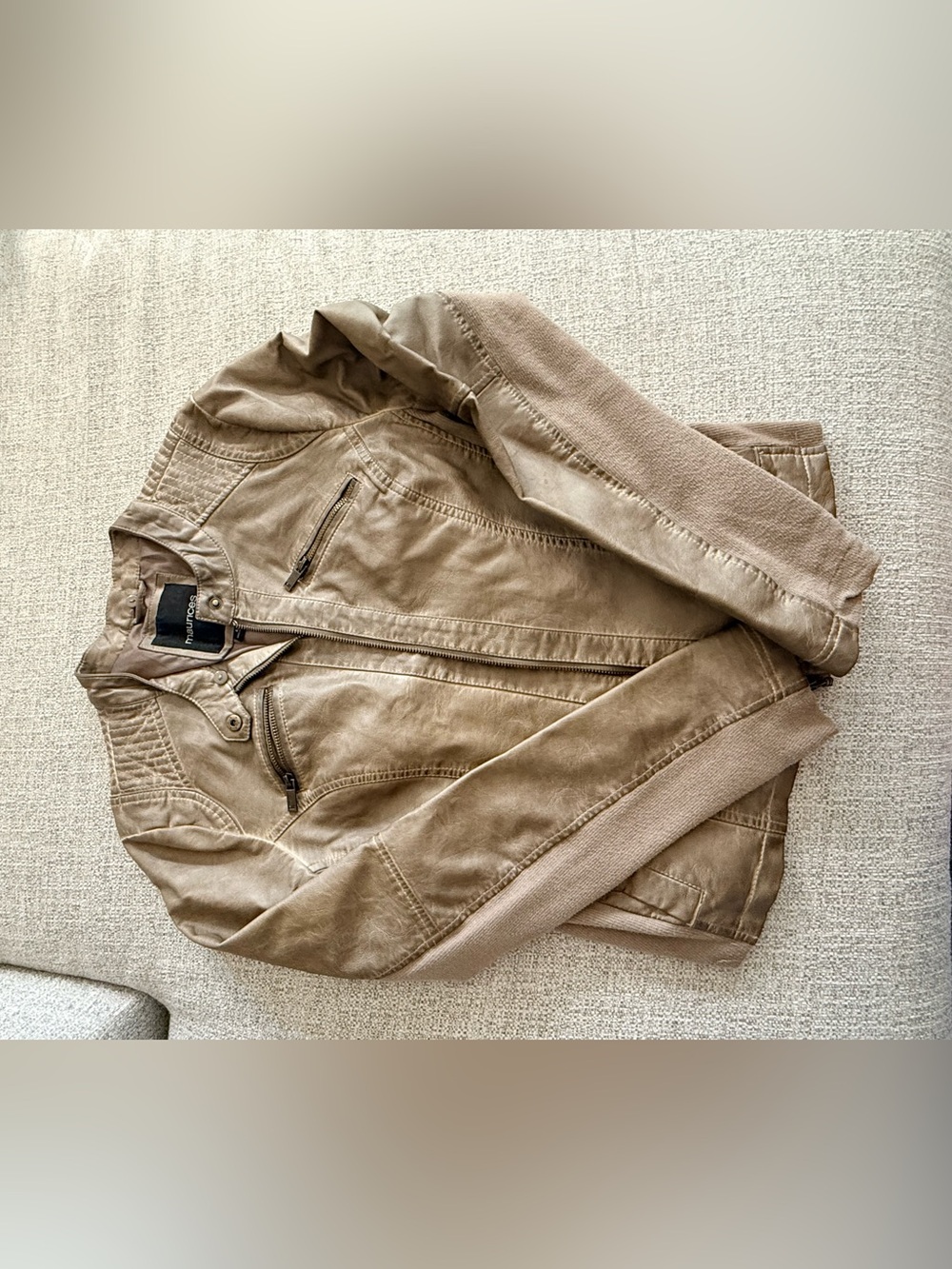 Maurices Tan Bomber-Style Moto Jacket